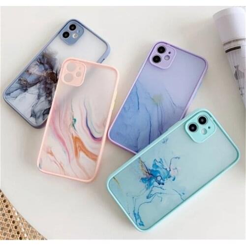 Gradient Marble Printing Silky Case For iPhone 7 8 Plus 11 12 Pro Max 12 Mini X XR XS Max SE 2020 Clear Shockproof Back Cover