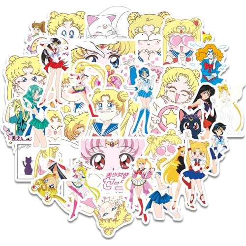 40Pcs Cartoons Water ice moon Stickers Game Anime Stickers For Mobile Phone Diy Refrigerator Skateboard Car Accessories Sticker