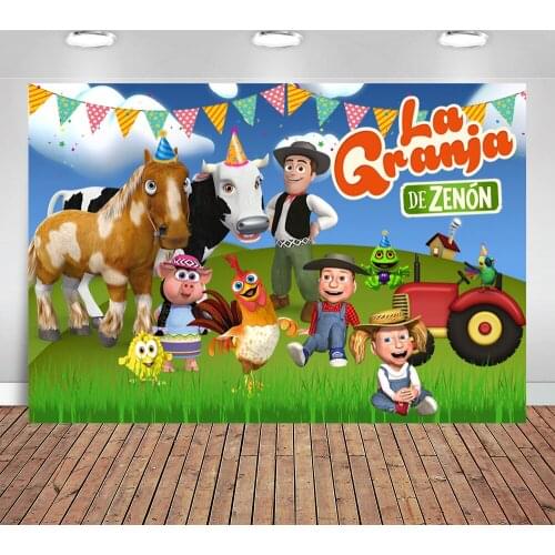 Photo Background Custom Green Grass Farm Photo Booth Vinyl La Granja De Zenon Photo Studio Kids 1st Birthday Backdrop