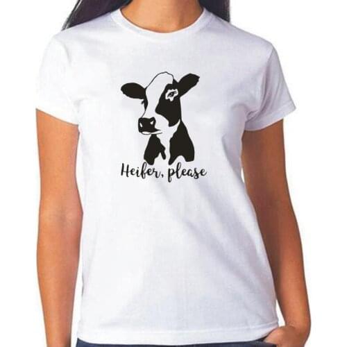 Funny Heifer Please, Cow Women Tshirt Cotton Casual Hipster Tee Shirt Femme Summer Harajuku T Shirt Women Tops Camiseta Mujer