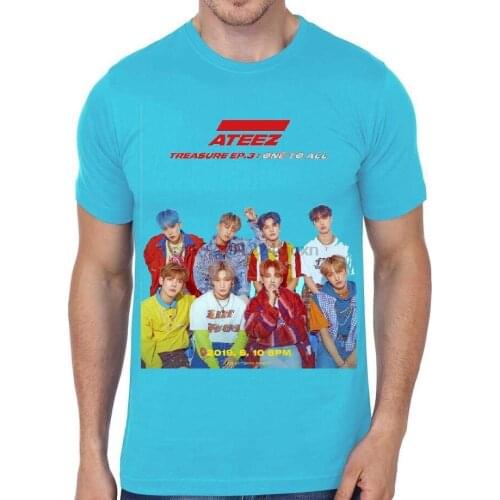 Ateez Half Sleeve Light Blue T Shirt