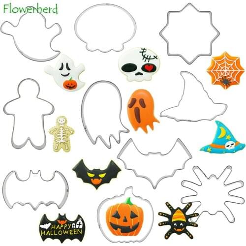 Halloween Bat Spider Cookie Cutter Biscuit Mold Press Stamp Embosser Sugar Pasty Accessories DIY Cake Baking Mould Baking Tools