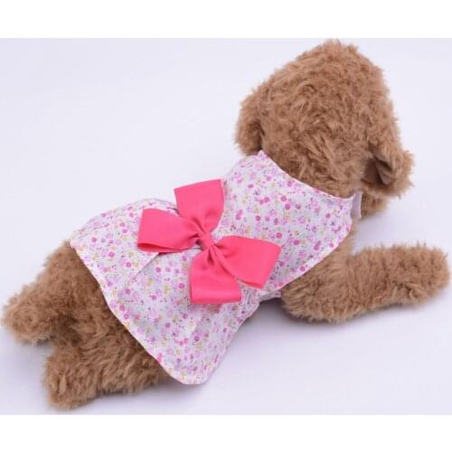 1Pcs Cotton Pet Clothing Summer Sunscreen Vest Cool Breathable Cute Large Bow Puppy Doggy T-shirt Pet Dress Apparel Supplies