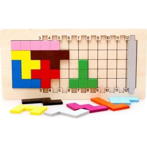 IQ Pentomino Wooden Puzzle Mind Brain Teaser Puzzles Game for Adults Kids
