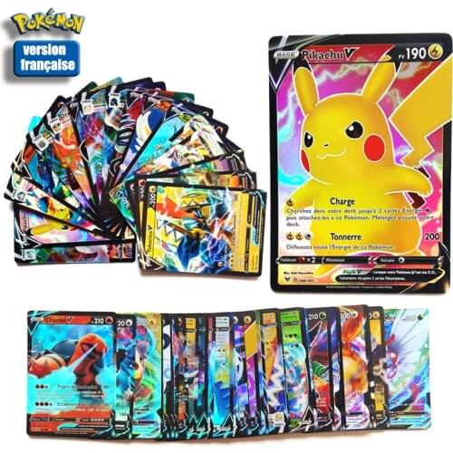 French pokemon card pokemon cards game battle cards V VMAX series non-repetitive luminous cards toy 10-50 pieces Children