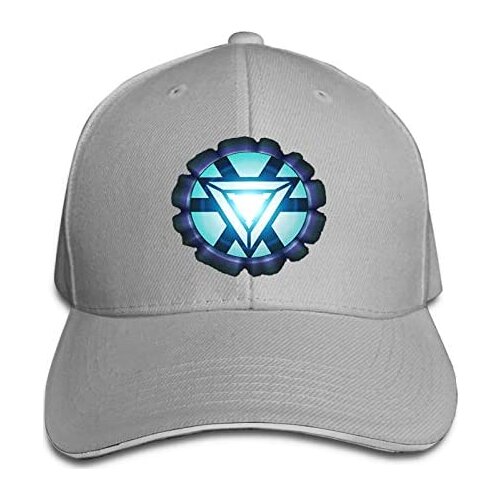 Mens Caps Arc Reactor Fashion Sandwich Baseball Cap Adjustable Curved Visor Men Women Hip Hop Hat Gray