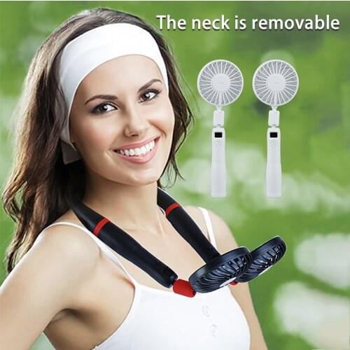 Summer 2 In 1 Handheld Fan and Neck Fan Suitable for Office, Home, Travel, Outdoor Sports, USB Charging, Ultra-Quiet Cooling Fan