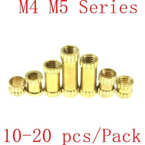 M4 M5 Brass insert Through thread brass insert nut / knurled nuts for injection moulding
