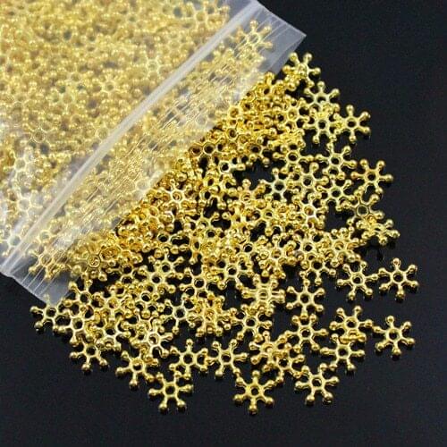 200pcs/lot gold silver Fashion snowflake Spacer Metal Beads for Bracelet DIY-Accessory 6.5mm Hole:approx 2.5mm K00922