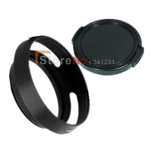 39mm metal tilted vented Lens Hood Shade + 52mm Lens cap Cover for 39mm lens filter With tracking number