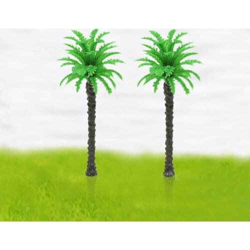 DIY Model Plastic Palm Tree Scenery Miniature Architecture Layout Coconut Tree for Diorama Fish Tank Decor Height 4.5cm 100pcs