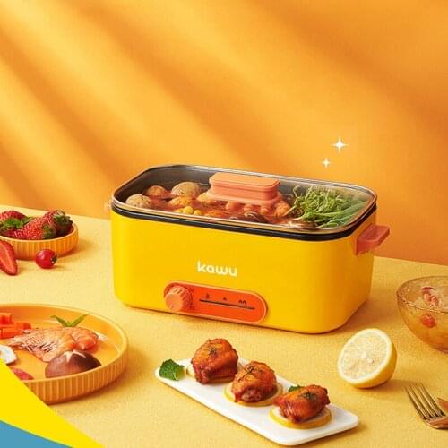 600W Electric Multicooker Cooking Pot Portable Hotpot Rice Cooker Breakfast Maker Electric Cooker Frying Pan Home Travel 1.5L