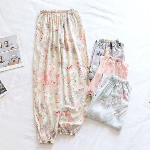 Pajamas Pants for Women Spring Summer New Style 90% Viscose Close-up Trousers Anti-mosquito Home Pants Pantaloni Pigiama Donna