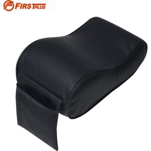 PU Leather Memory Foam Car Armrest Cushions Arm Rest Center Consoles Head Neck Rest Pillow Pad With Mobile Pocket Holder