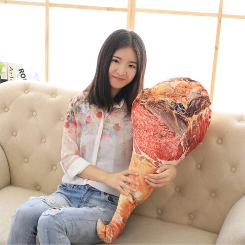 3D Simulation Creative Ham Design Stuffed Pillow Plush Toy Cushions Kids Children Birthday Xmas Gift