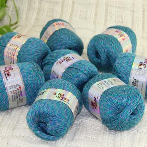 Sale New Luxurious Soft 8Balls x 50gr Mongolian Pure Cashmere Hand Knitting Wool Crochet Yarn Blue Green Gray 233-637-8