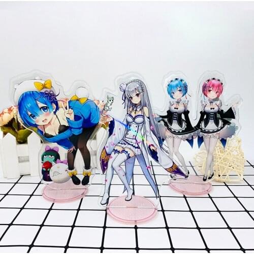 Re:Life In A Different World From Zero Acrylic Stand Model Toys Anime Rem Ram Laser Figure Decoration Action Collectible Toy