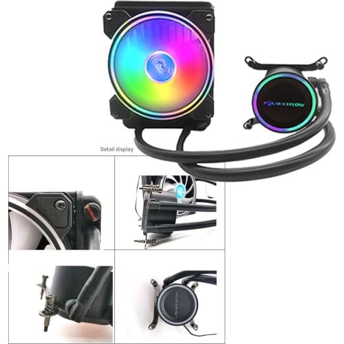 RGB CPU Liquid Cooler 120mm Radiator Fan for LGA 1156/1200 LGA1366 LGA2011 for AMD AM4 FM2+ FM2 for AMD FM1 AM3+ AM3