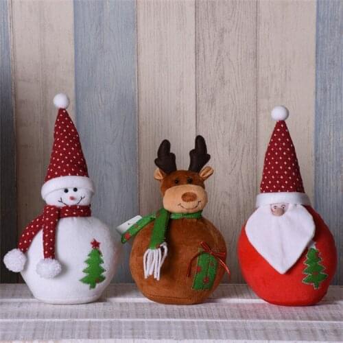 Christmas Decoration 20cm Snowman Santa Reindeer Doll Home Decoration Rudolph Plush Toy Christmas Tree Accessory Happy New Year