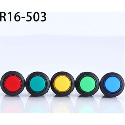 5PCS self-lockin 16MM Latching/Momentary push button switch with 5Color LED lighting 4Pin R16-503/AD R16-503/BD