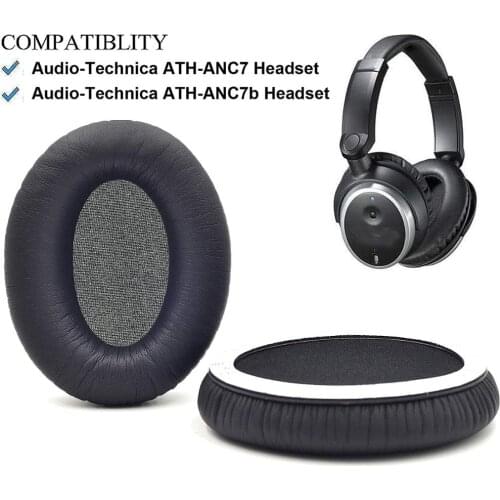 Replacement earpads Ear pad Cushion Cover Pillow for Audio-Technica ATH-ANC7 ATH-ANC7b Headphones