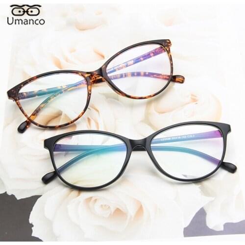 Ultralight Cat Eye Optical Myopia Glasses Frame for Women Men Vintage Fashion Flat Mirror Anti Blue Light Eyeglasses 0 Diopter