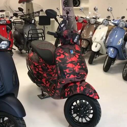 Graphics Printed Red Black Camouflage Vinyl Adhesive Motorbike Car Sticker Decal For Car Wrap Foil With Air Release