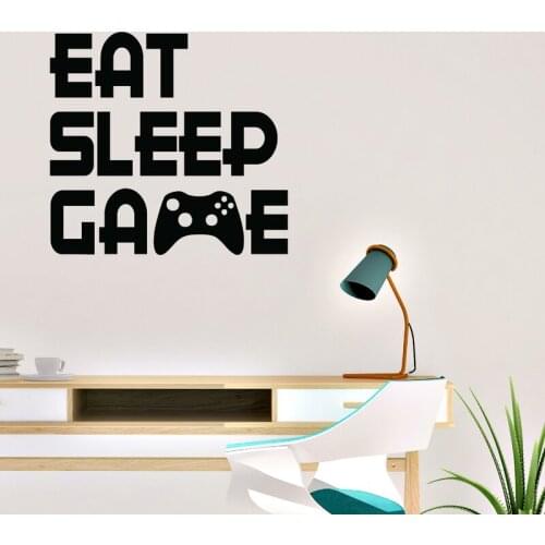 Eat Sleep Game Computer Gaming Room Vinyl Wall Decal D1009