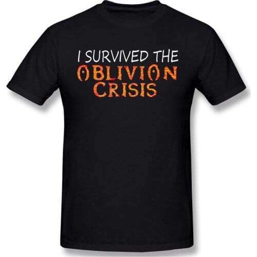 I Survived Print Cotton Funny T Shirts The Elder Scrolls Khajiit Tamriel Game Men Fashion Streetwear