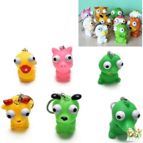 Fun Phone Strap Extruding Big Raised Eyes Funny Anti Stress Ball Animal Vent Toy Doll Keychain Squeezing Toys