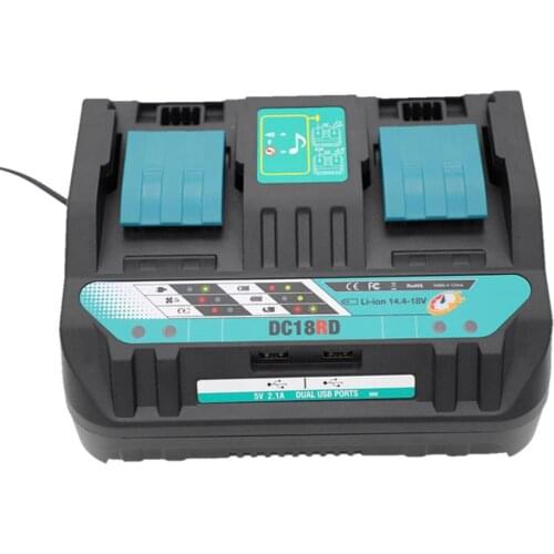 Dawupine Li-ion Battery Charger double port charger 4A For Makita 18V 14.4V Electrical Drill Battery BL1830 BL1430 DC18RD