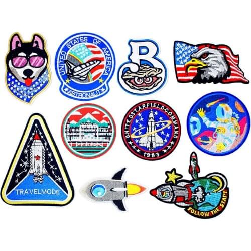 Aeronautics Space Iron clothes stitch sew seam cloth textile adornment decoration garnish of coat topcoat jacket trousers bag