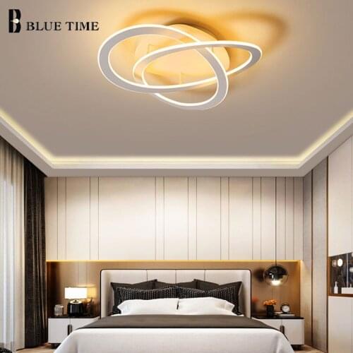 Golden & White Farme Modern Led Chandelier For Living Room Bedroom Kitchen Luminaire Chandelier Lights Ceiling Home Lighting