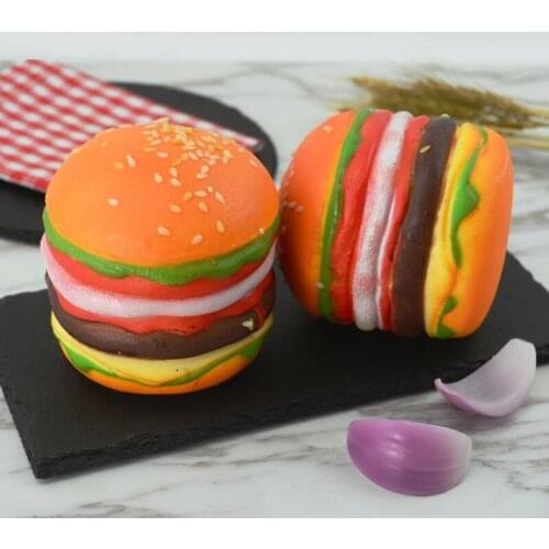 050 Fashion Simulation food model fake bread colorful hamburger food decoration 9*9.5cm