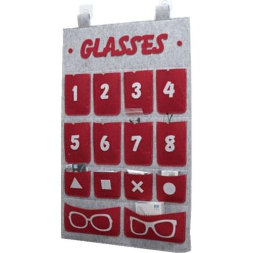 1Pcs 14 Pockets Over The Wall Optometry Optical Tools Eyeglasses Storage Pockets Wall Door Closet Hanging Storage Bag Organizer
