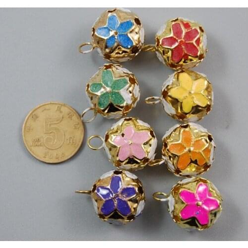 10PCS Flower Bead Mixed Color Frost Bell Flower Bead Cap with Center Hole for Jewelry Making DIY Craft