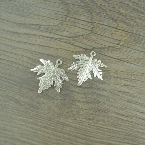 15 pcs vintage Tibetan Silver Plated Leaves Charms flower Pendants for Jewelry Making DIY Handmade Craft 28*26mm Q333