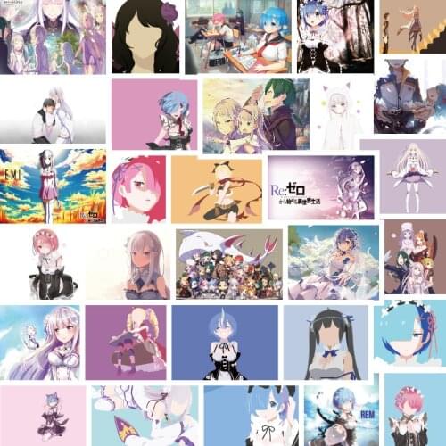 30pcs/set Re:Life In A Different World From Zero Stickers PVC Waterproof Japan Anime Stickers For Laptop Computer Car Luggage