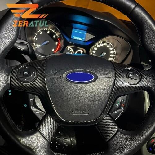 Zeratul Auto Accessories for Ford Focus 3 MK3 2012-2014 ( KUGA Escape 2013-2015 ) Car Styling Steering Wheel Trim Cover Sticker