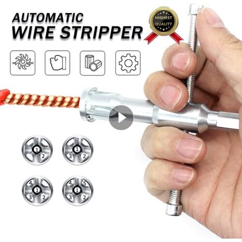 1Pcs Automatic Wire Stripper Twisted Wire Tool General Stripper Line Cable Peeling Twisting Connector Drill Bit For Electrician