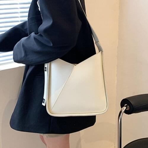 White Patchwork Shoulder Bags for Women 2021 New Trend High Quality Pu Leather Messenger Handbag Hot Sale Female Crossbody Bag