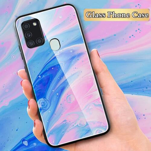 Marble Tempered Glass Phone Case For Samsung Galaxy A52 A72 A51 A71 A31 A50 A30S A70 A11 Gradient Hradness ShockProof Case Cover