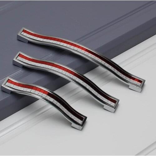 Zinc Alloy Crystal Glass Handles Cupboard Pulls Drawer Knobs Kitchen Cabinet Handles Furniture Handle with Crystal Hardware