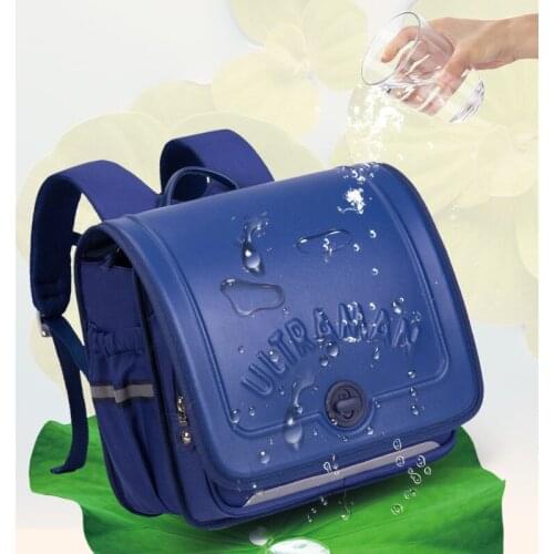 Children PU School Bag For Boy And Girl Backpack Japan shoulder Bag Kids Orthopedic Book bags Primary Student Hasp Mochila