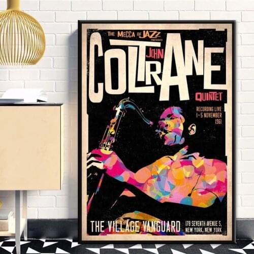 John Coltrane Retro Style Music Star Oil Painting Poster Prints Canvas Wall Picture For Home Room Decor