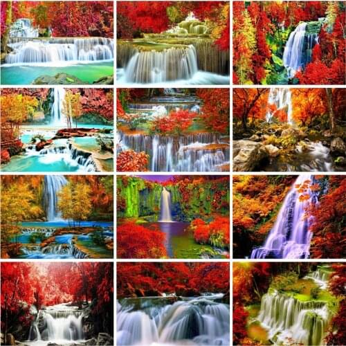 EverShine Diamond Painting Waterfall Picture Rhinestones Diamond Mosaic Landscape Cross Stitch Bead Embroidery Decoration Home