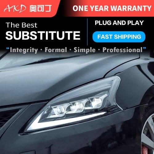 2 PCS Car Lights automotive Parts For Nissan Sylphy 2012-2015 lexus type Head lamps LED Headlight LED Dual Projector FACELIFT