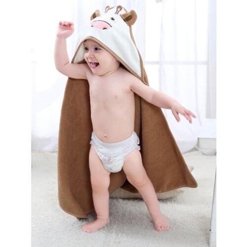 Wholesale price cotton childrens cloak cloak bath towel cute cartoon infant cloak baby hooded quilt bath towel, cape blanket