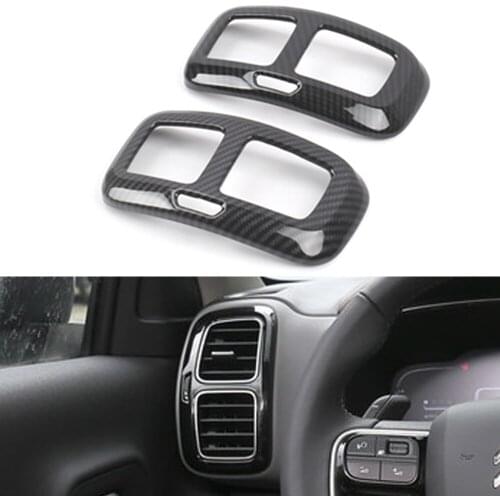 Chrome Left and Right Outlet Decorative Frame Cover For CITROEN C5 Aircross 2017 2018 Carbon Look Car Detector Stick Styling