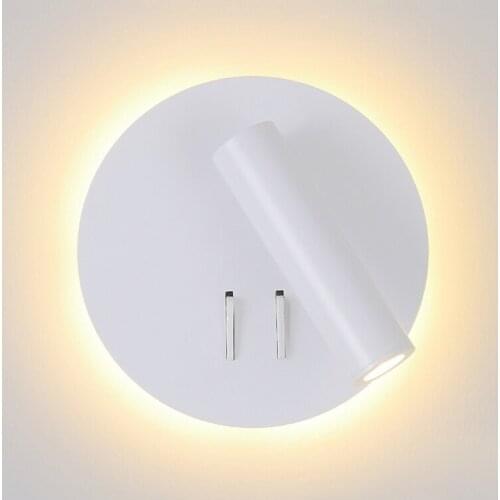 Indoor Rotating LED Wall Lamp Living Room Decoration Wall Light Home Lighting Fixture Loft Round/Square Bedside wall Lighting